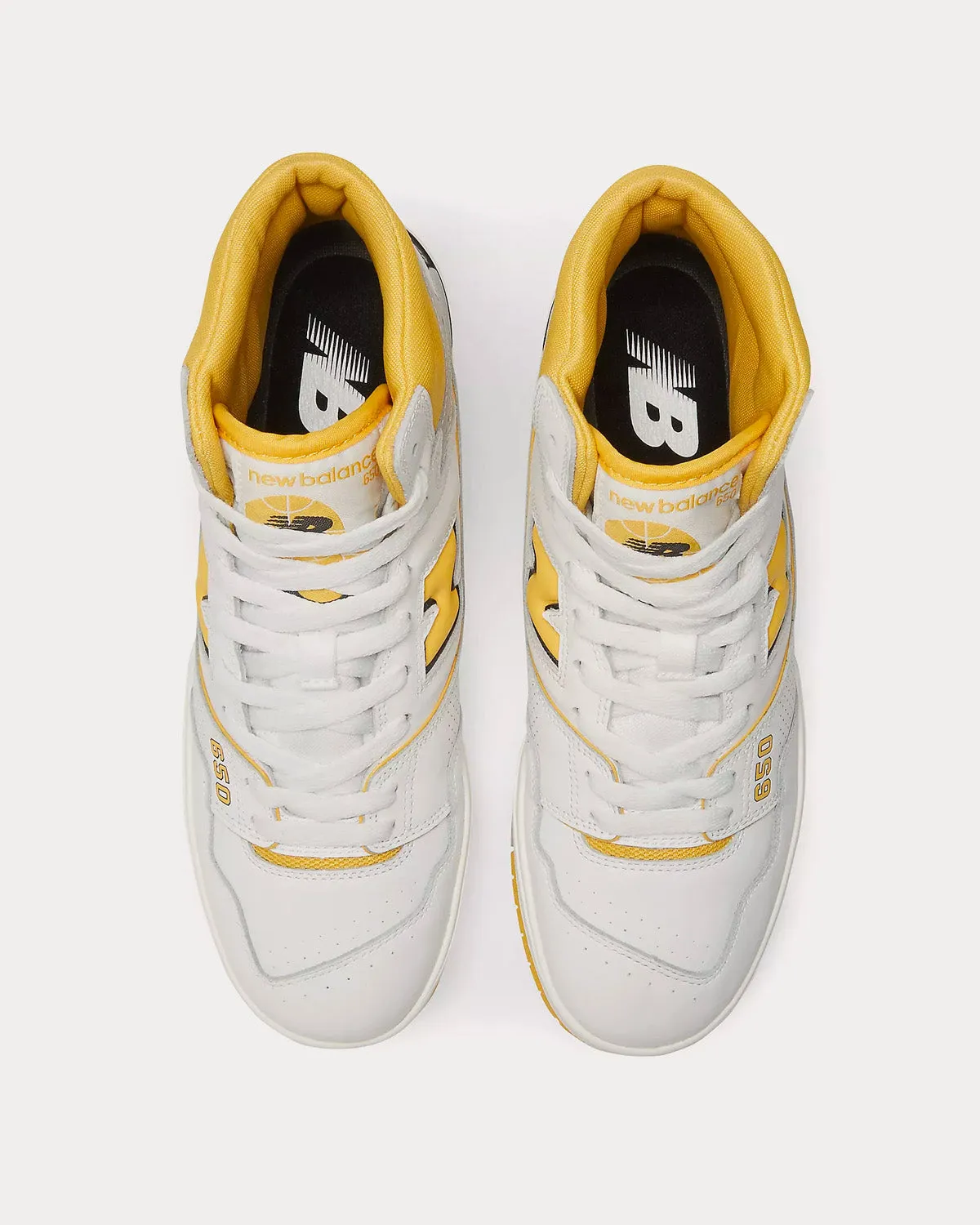 650 White / Honeycomb / Raincloud High Top Sneakers