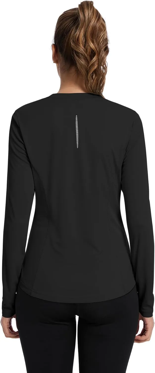 Avoogue Women UPF 50  UV Shirts Long Sleeve with Thumb Holes Workout Sun Shirt Quick Dry Athletic Hiking Running Tops