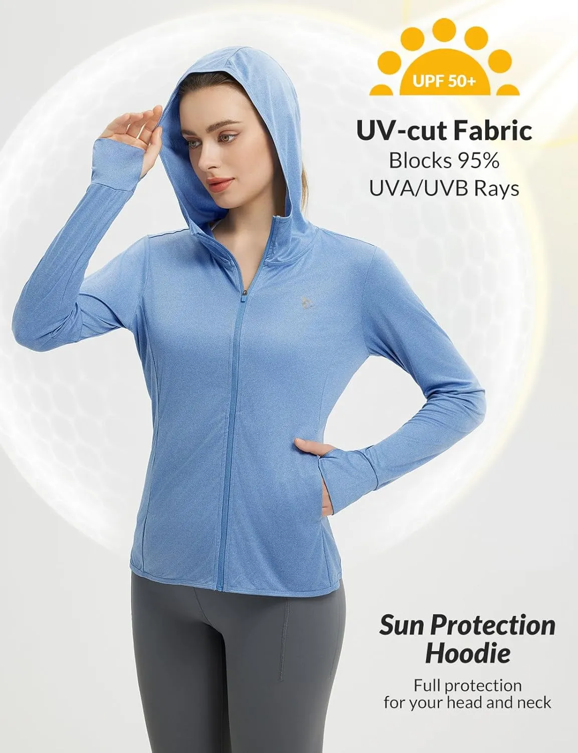 baleaf Women's Sun Protection Jacket Hoodie Clothing Lightweight Long Sleeve Sun Cover Up Shirt