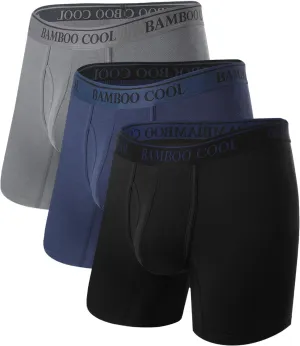 BAMBOO COOL Men's 360?? Breathable Mesh Underwear Moisture-Wicking Boxer Briefs Cooling Performance,Multipack