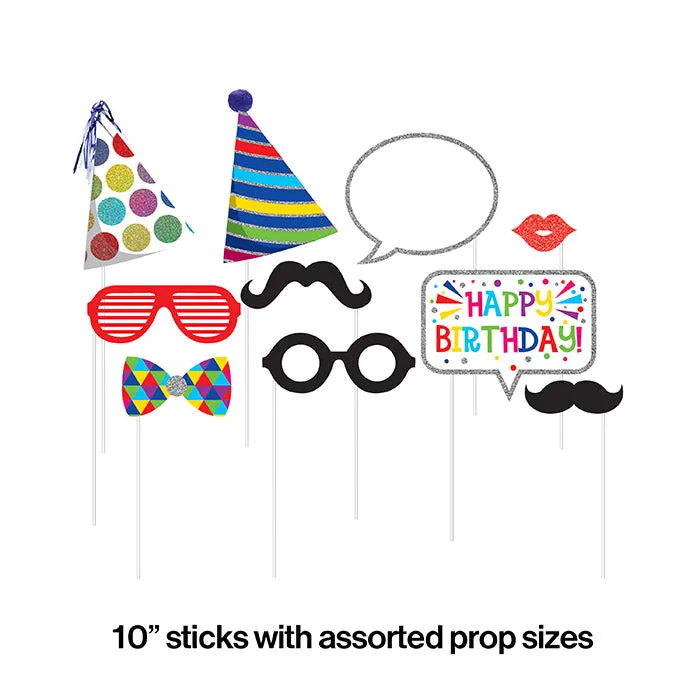 Birthday Photo Booth Props (10/Pkg)