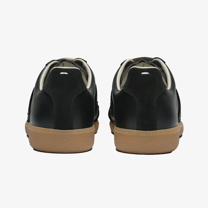 Black Sneakers with Suede Inserts