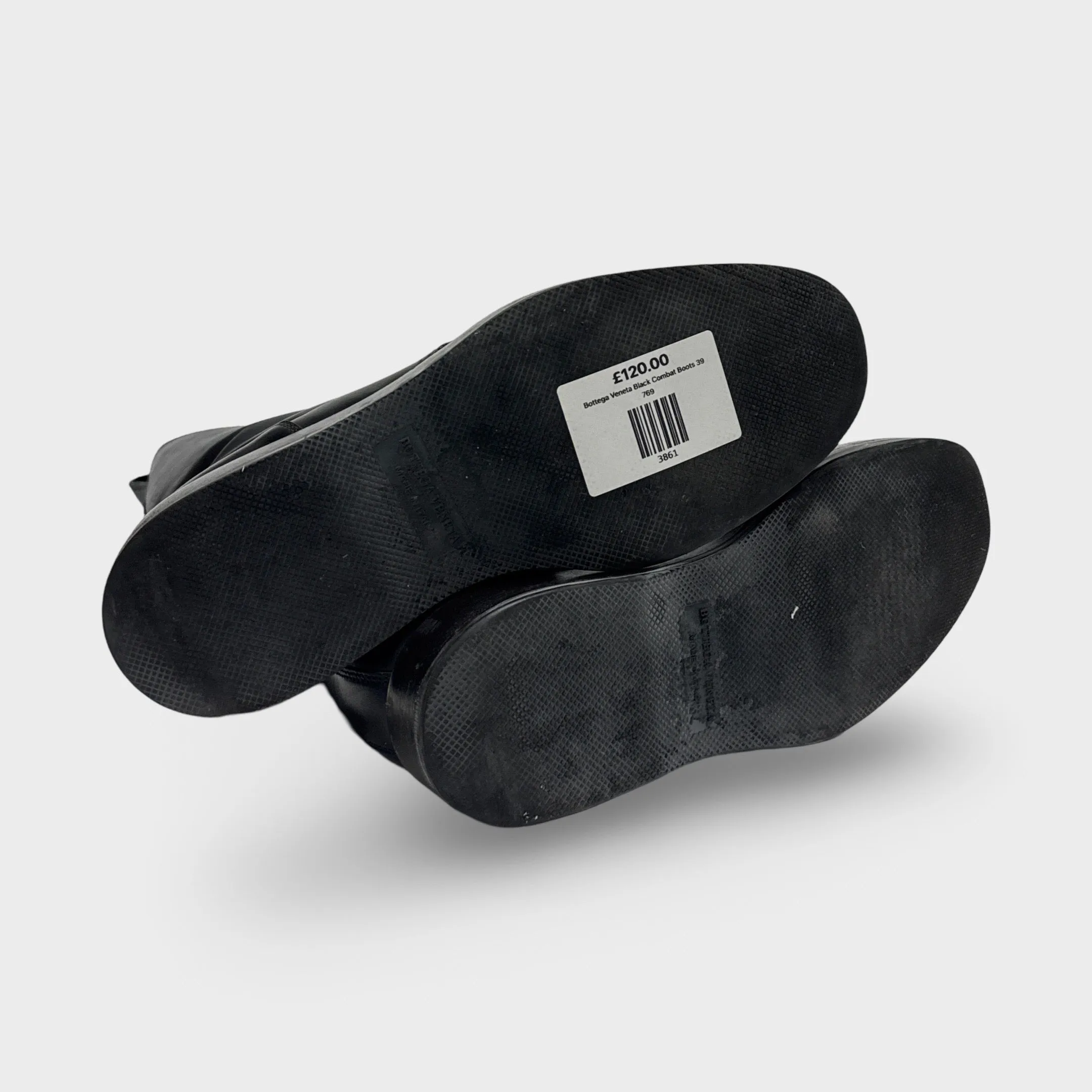 Bottega Veneta Women's Black Leather Combat Boots