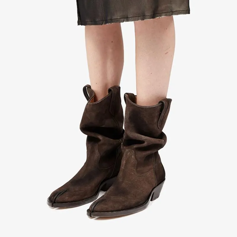 Cedar Brown Tabi Western Boots
