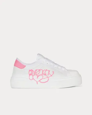 City Platform Leather with Givenchy Love Print White / Pink Low Top Sneakers