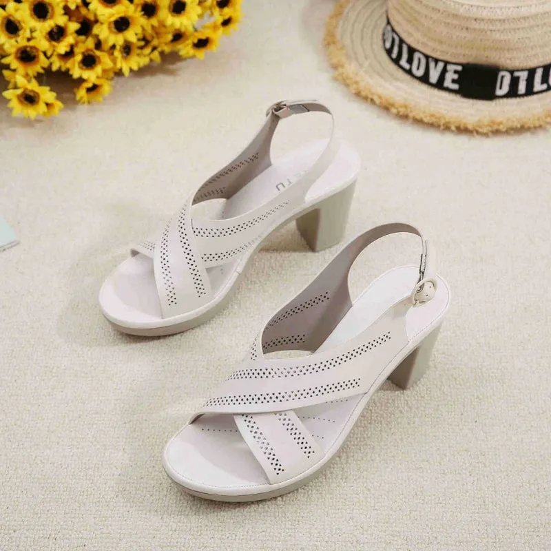 Comfy Bridesmaid Block Heels Dress Sandals