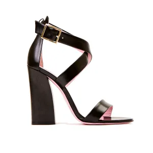 Cross Strap Block Heel Sandal