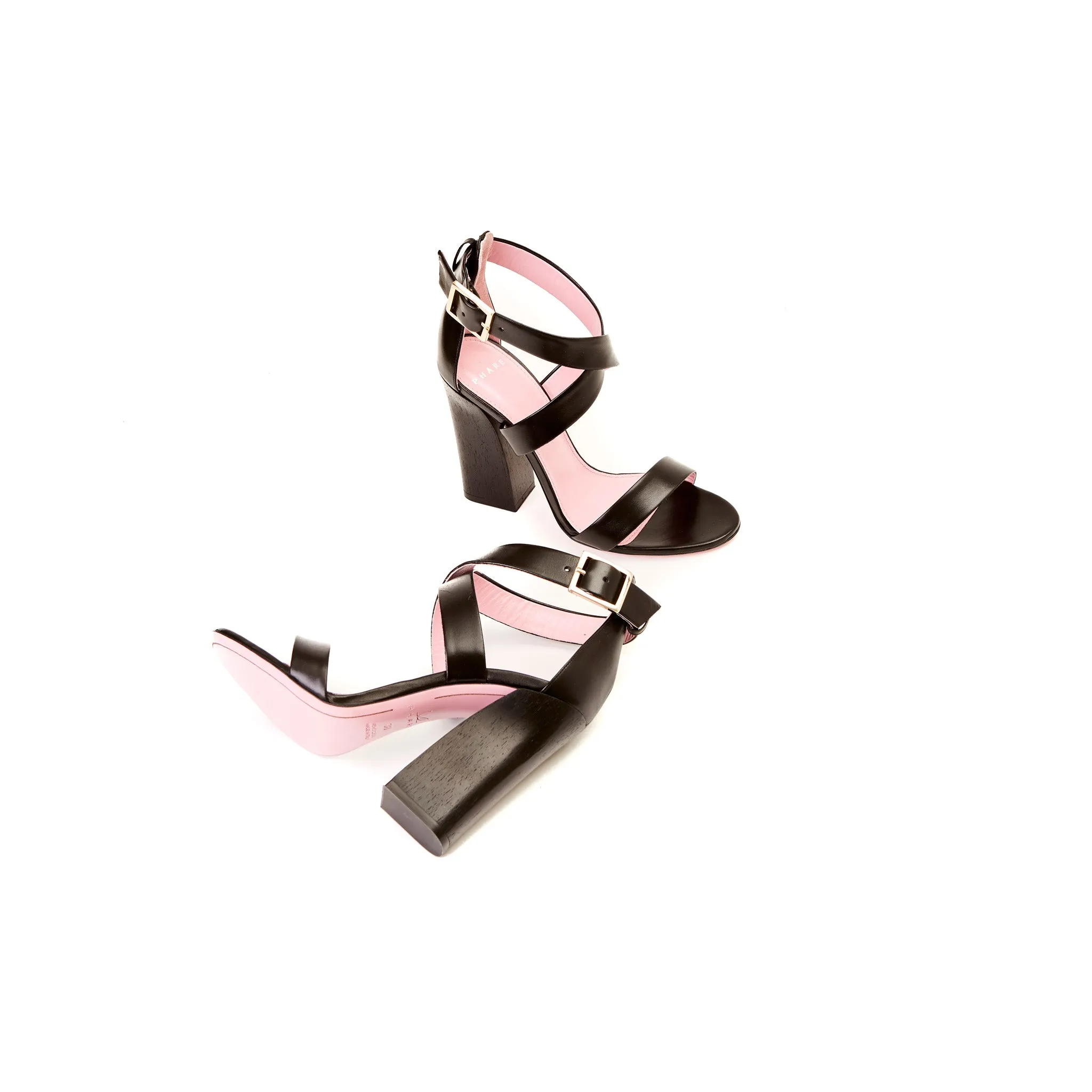 Cross Strap Block Heel Sandal