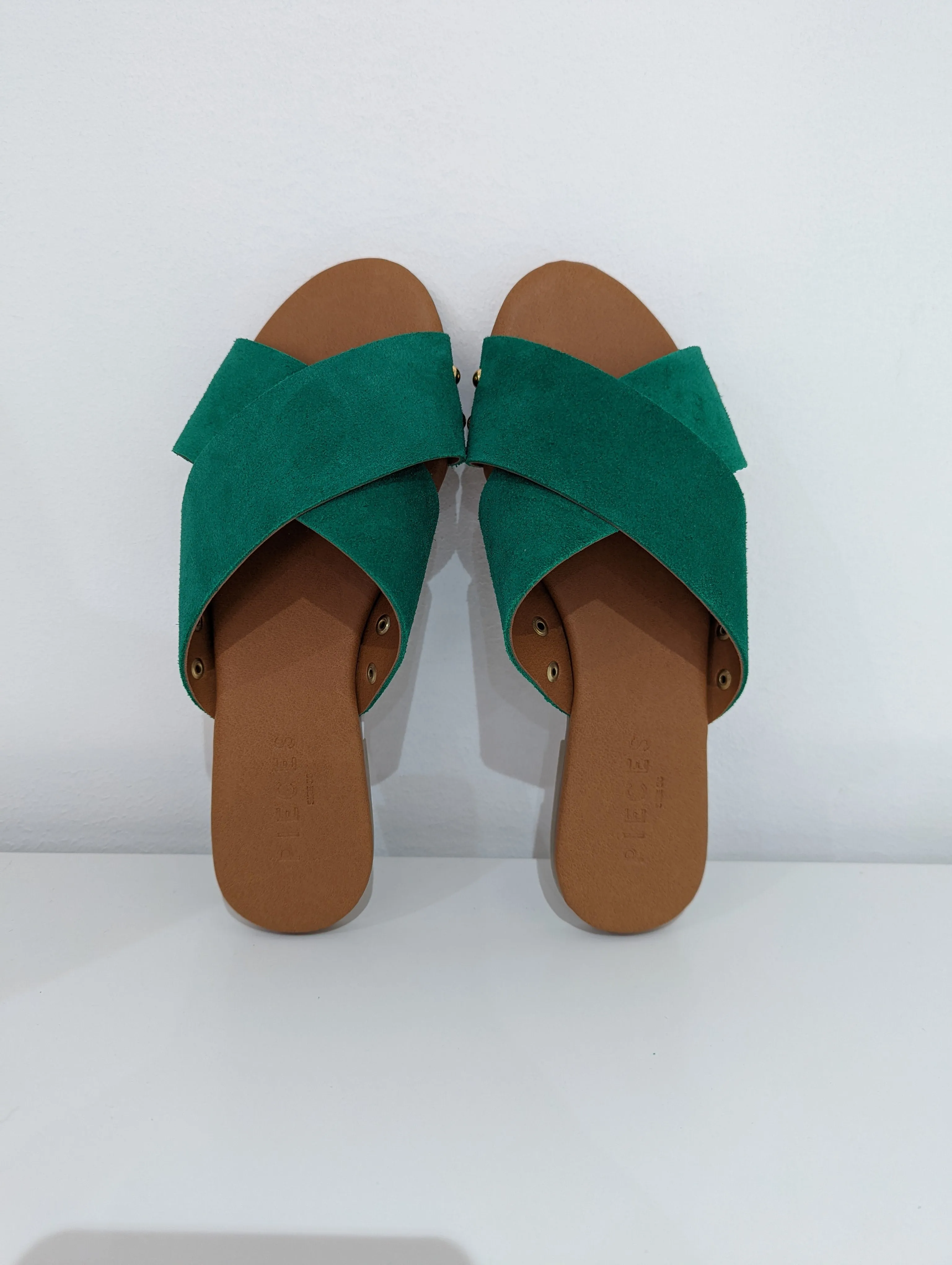 Cross Strap Slip On Sandals