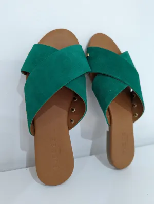 Cross Strap Slip On Sandals