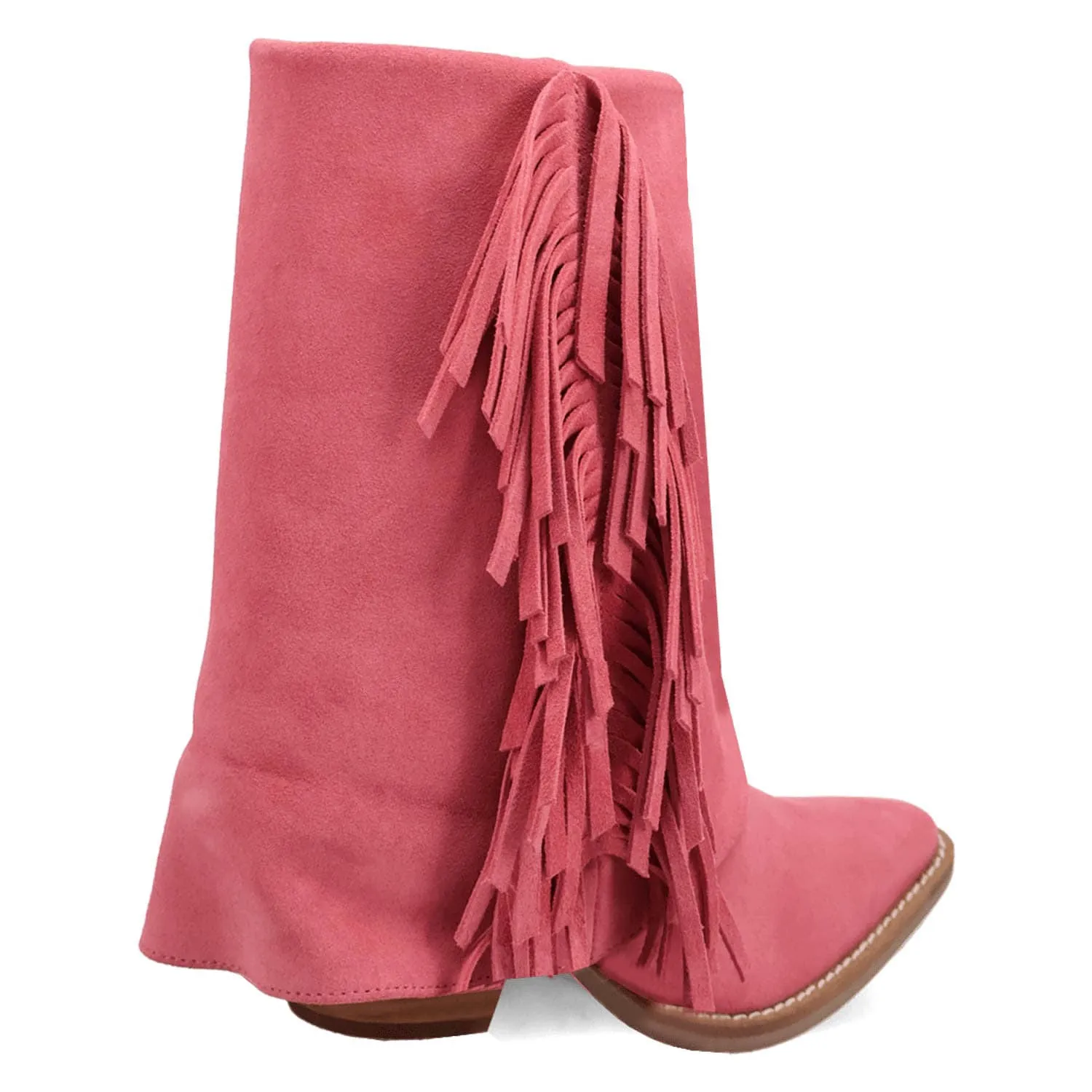 Dingo Womens Marlie Pink Suede Cowboy Boots