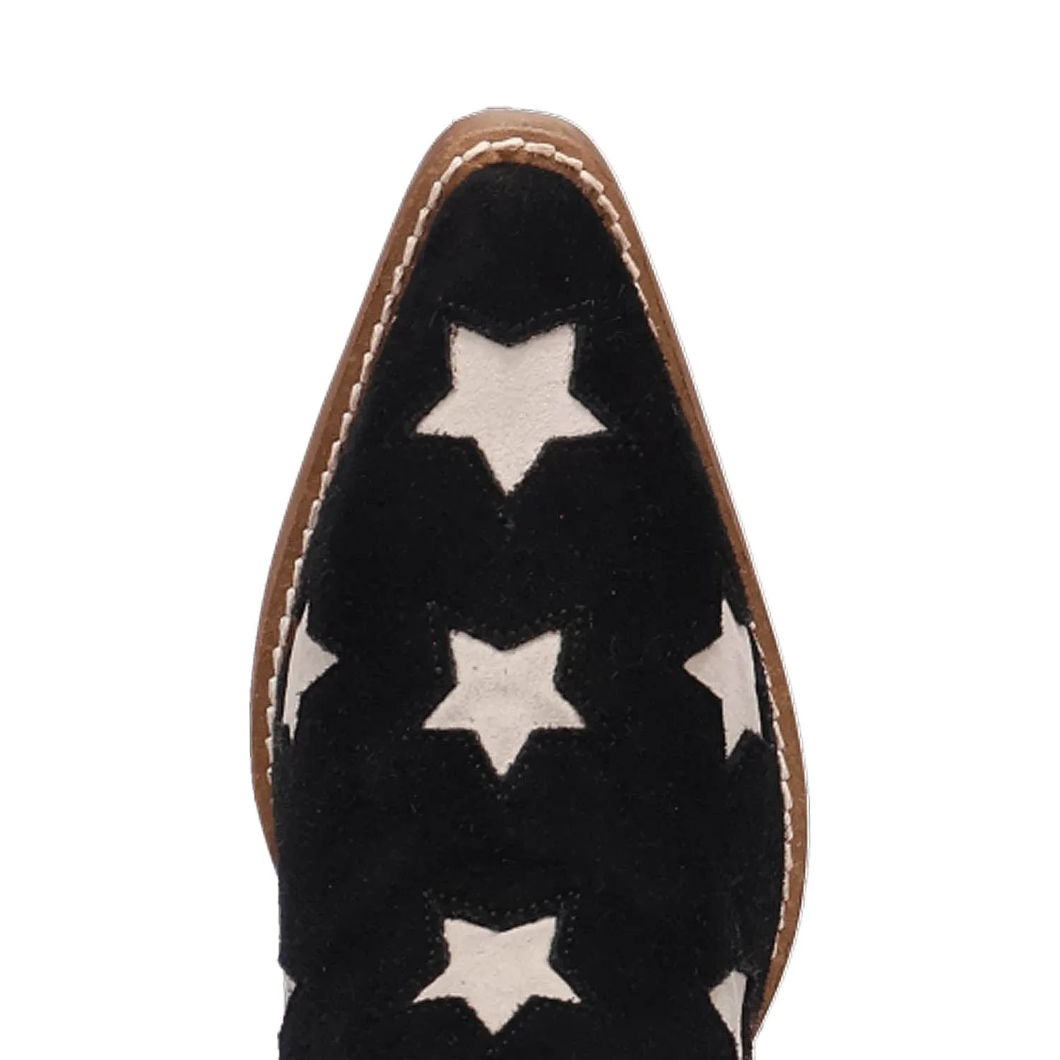 Dingo Womens Super Star Black Suede Cowboy Boots