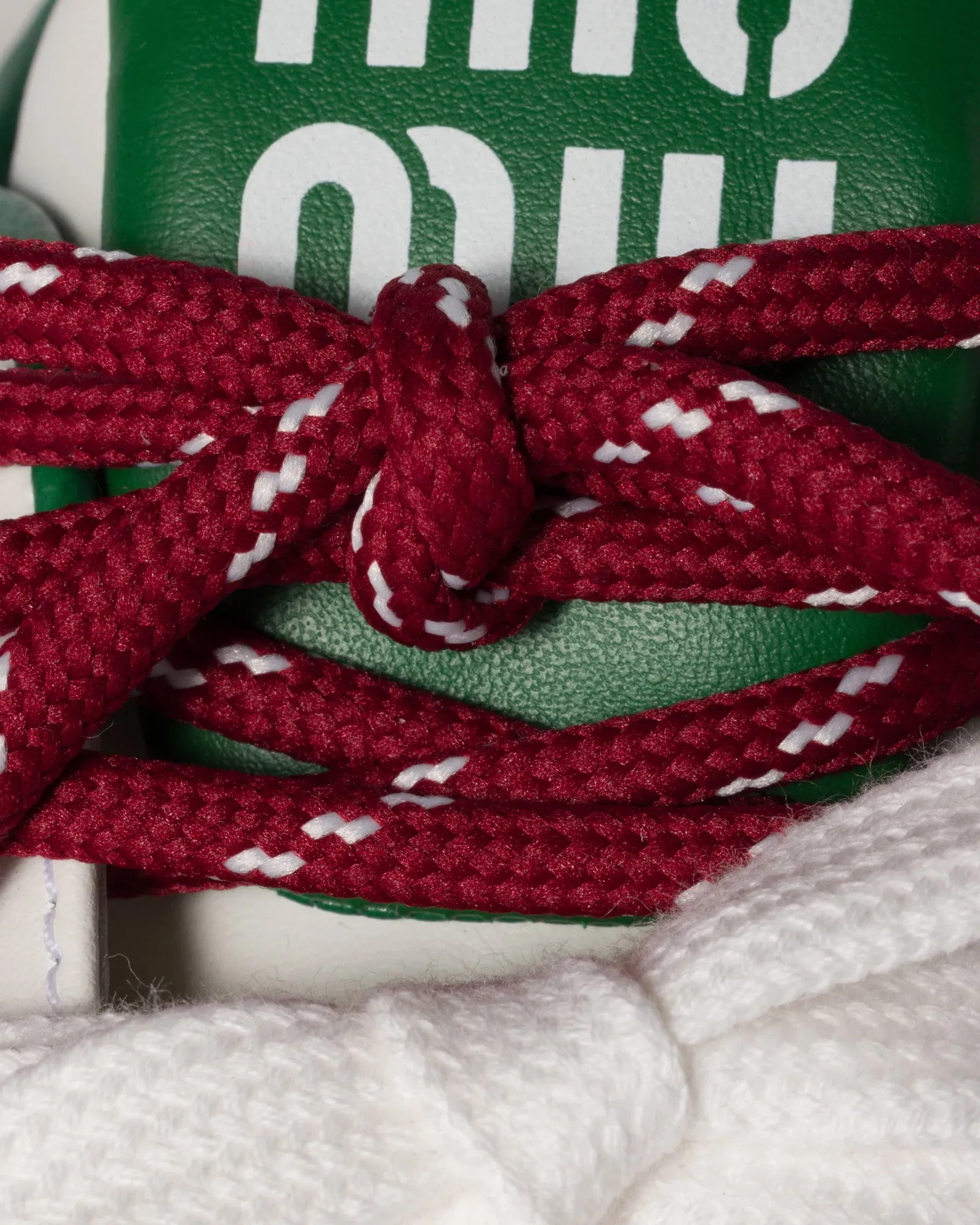 Double Laces Leather White / Green Low Top Sneakers