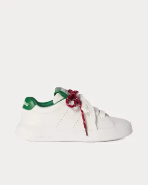 Double Laces Leather White / Green Low Top Sneakers
