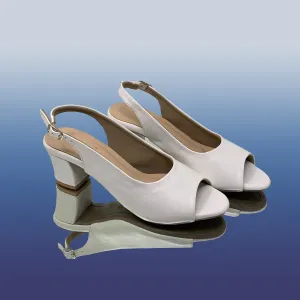 Elegant White Slingback Heels
