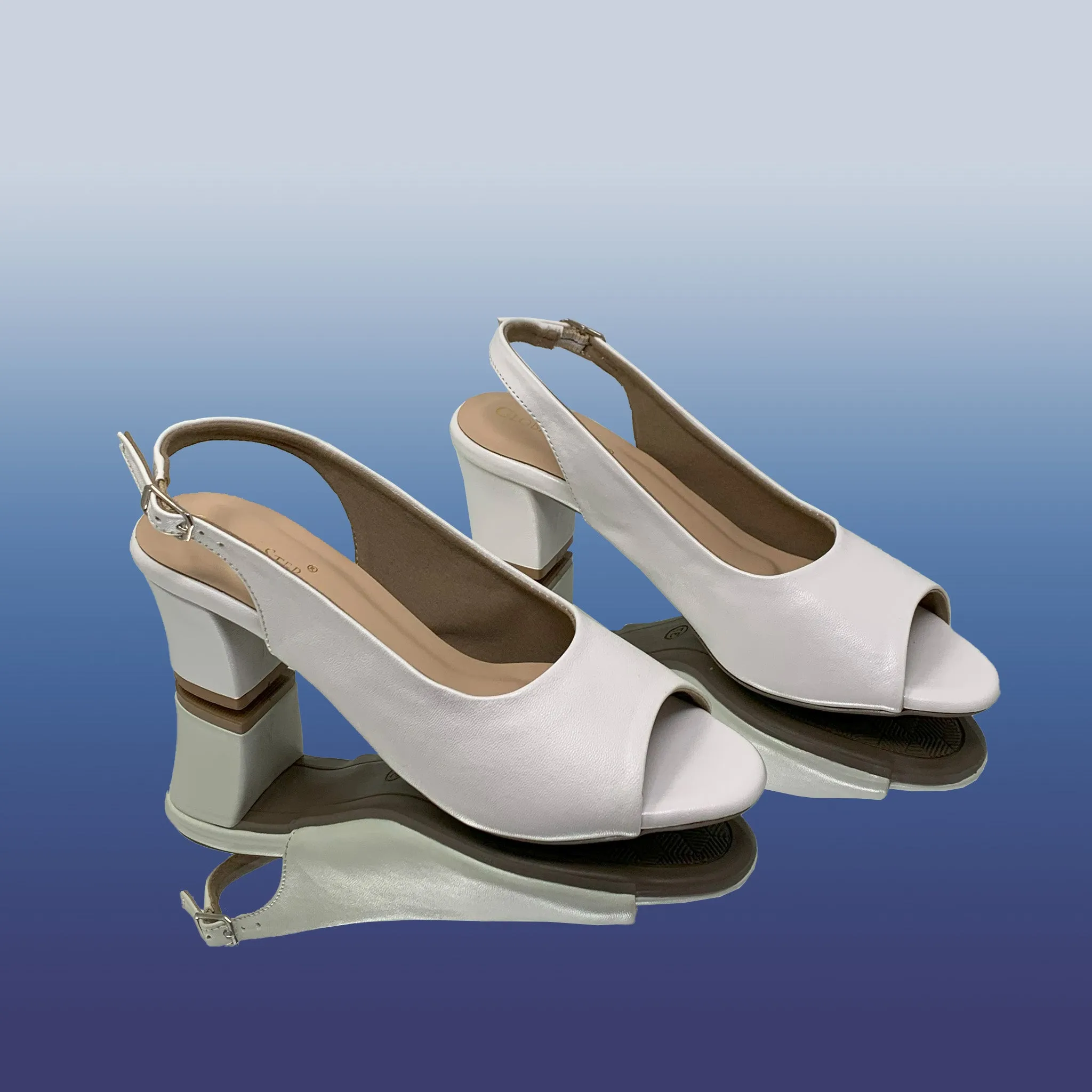 Elegant White Slingback Heels