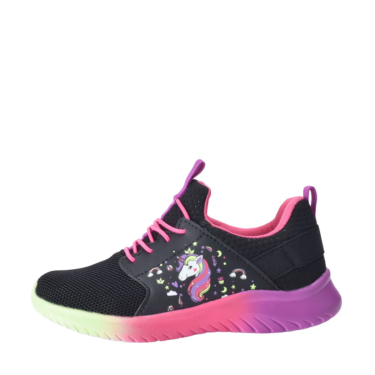 Fam Together Girls Sneakers Unicorn Slip On Kids Shoes with Rainbow Sole