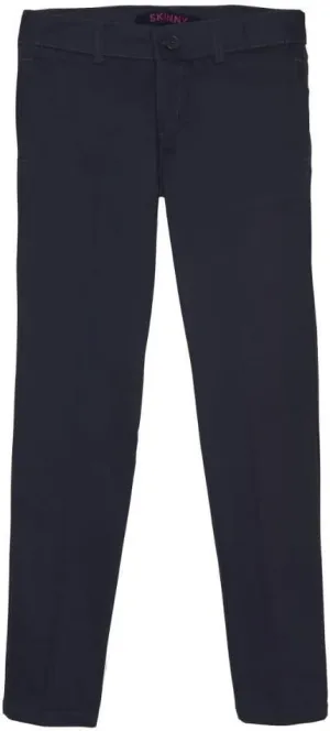 French Toast Girls' Adjustable Waist Stretch Twill Straight Leg Pant (Standard & Plus)