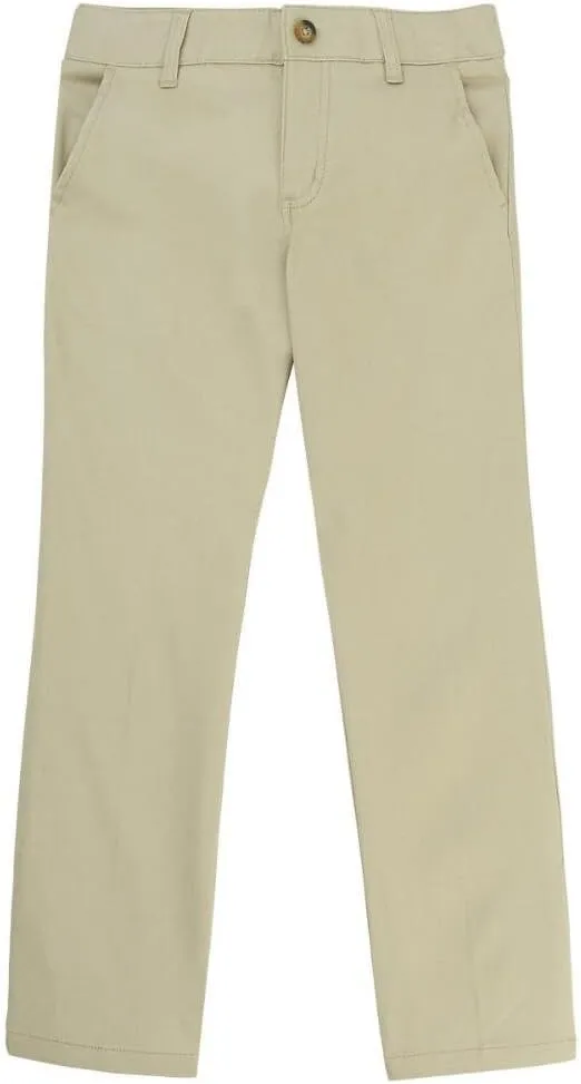 French Toast Girls' Adjustable Waist Stretch Twill Straight Leg Pant (Standard & Plus)