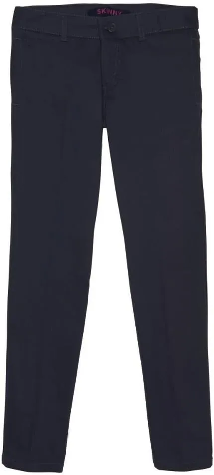 French Toast Girls' Adjustable Waist Stretch Twill Straight Leg Pant (Standard & Plus)