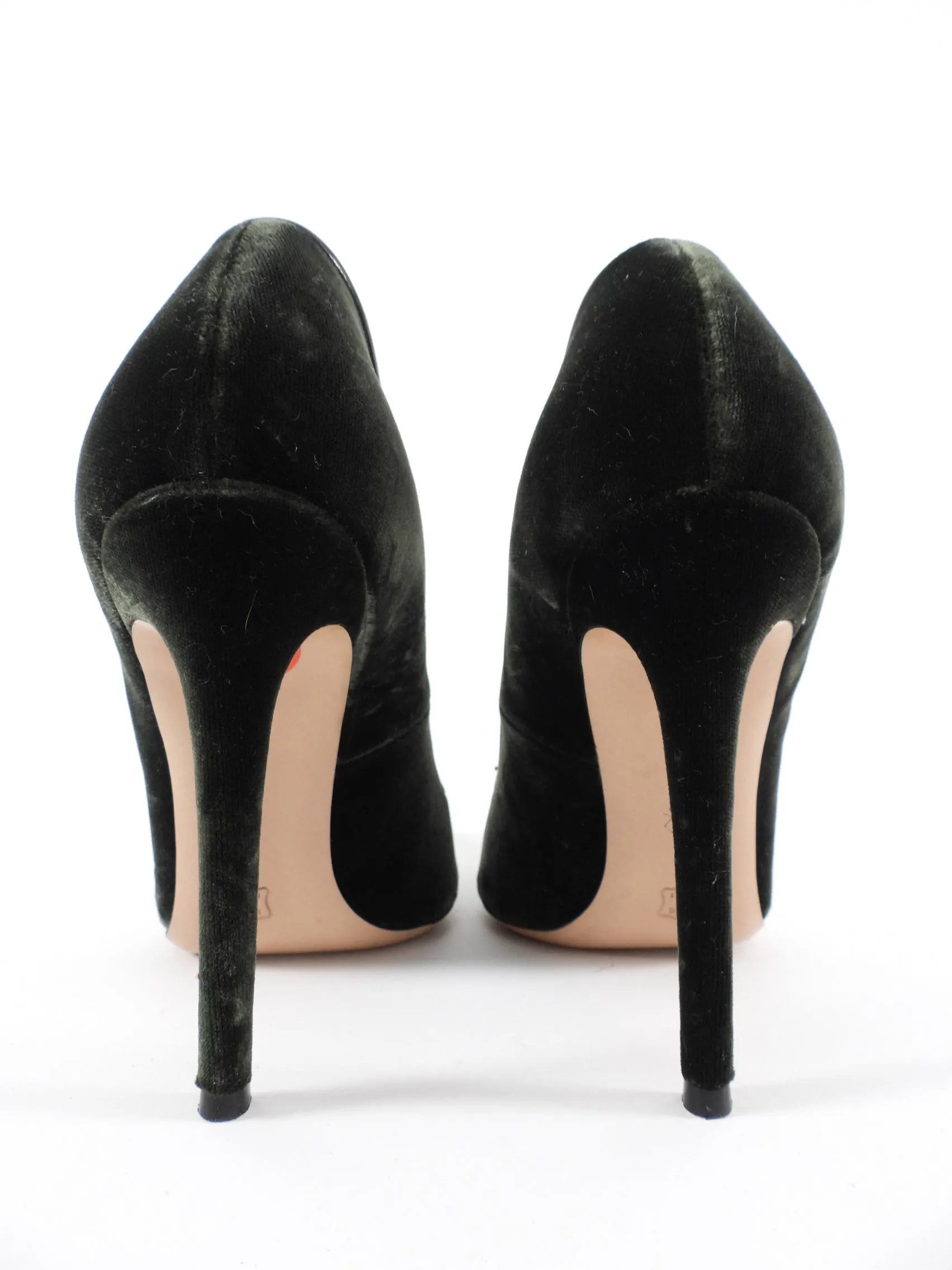 Gianvito Rossi x Altuzarra Dark Green Velvet Tassel Pumps
