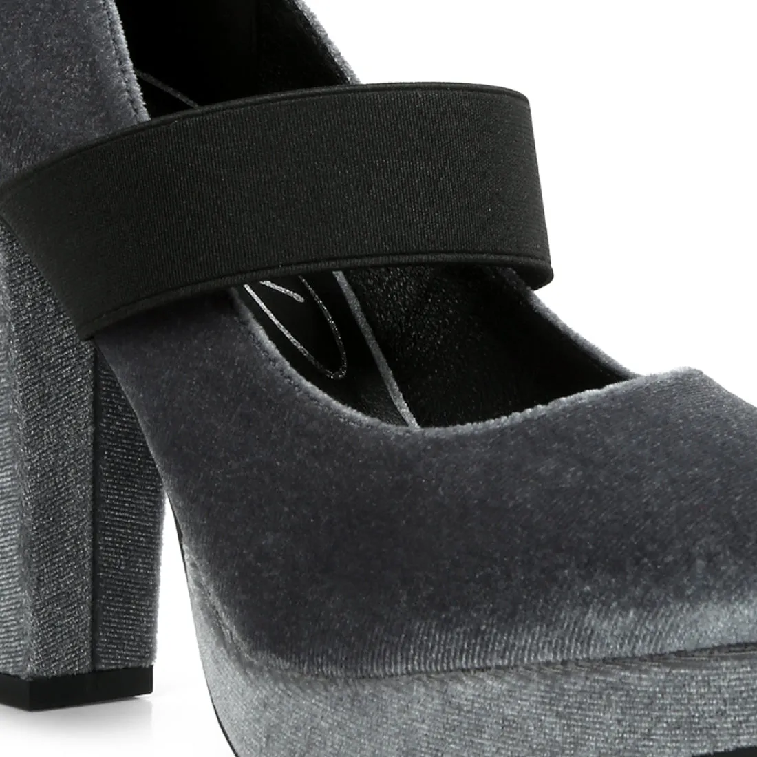 High Block Heel Mary Jane Pumps