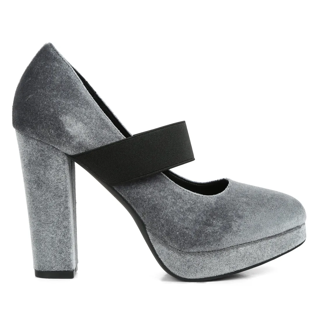 High Block Heel Mary Jane Pumps