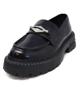 Jimmy Choo Black Leather Platform Loafers sz 9