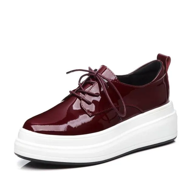 Llaru Women's Round Toe Platform Shoes