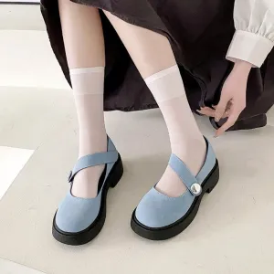 Luxury Shallow Women Shoes Platform Wedges Mary Janes Shoes Summer Fashion Flats Women Sandals Faux Suede Casual Lolita Shoes