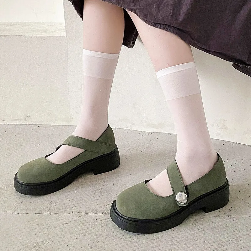 Luxury Shallow Women Shoes Platform Wedges Mary Janes Shoes Summer Fashion Flats Women Sandals Faux Suede Casual Lolita Shoes