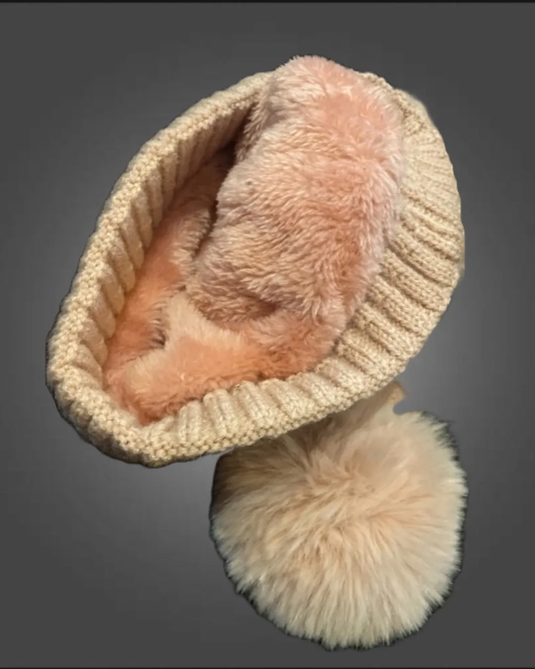 NEW Doubles Pom Pom Hat (Soft Pink, Black, Grey)