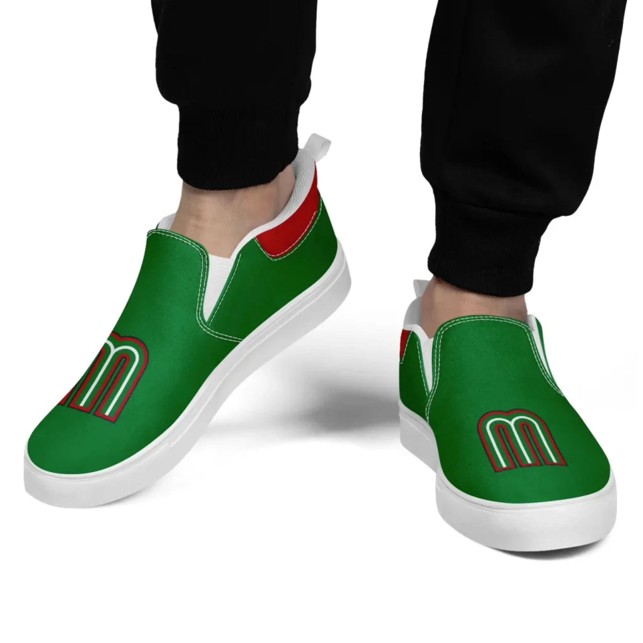 Personalized Mexico Flag Sneakers, Custom Patrotic Shoes, Stylish Slip On Shoes