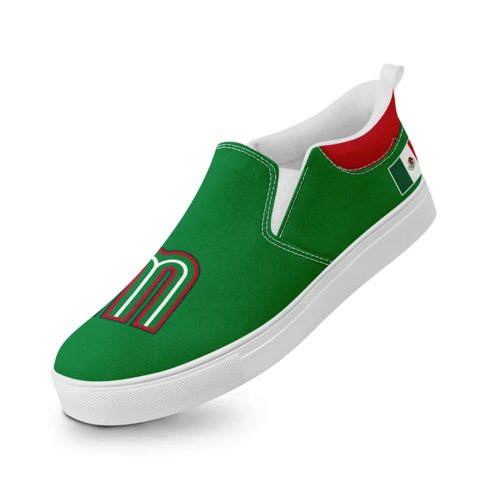 Personalized Mexico Flag Sneakers, Custom Patrotic Shoes, Stylish Slip On Shoes