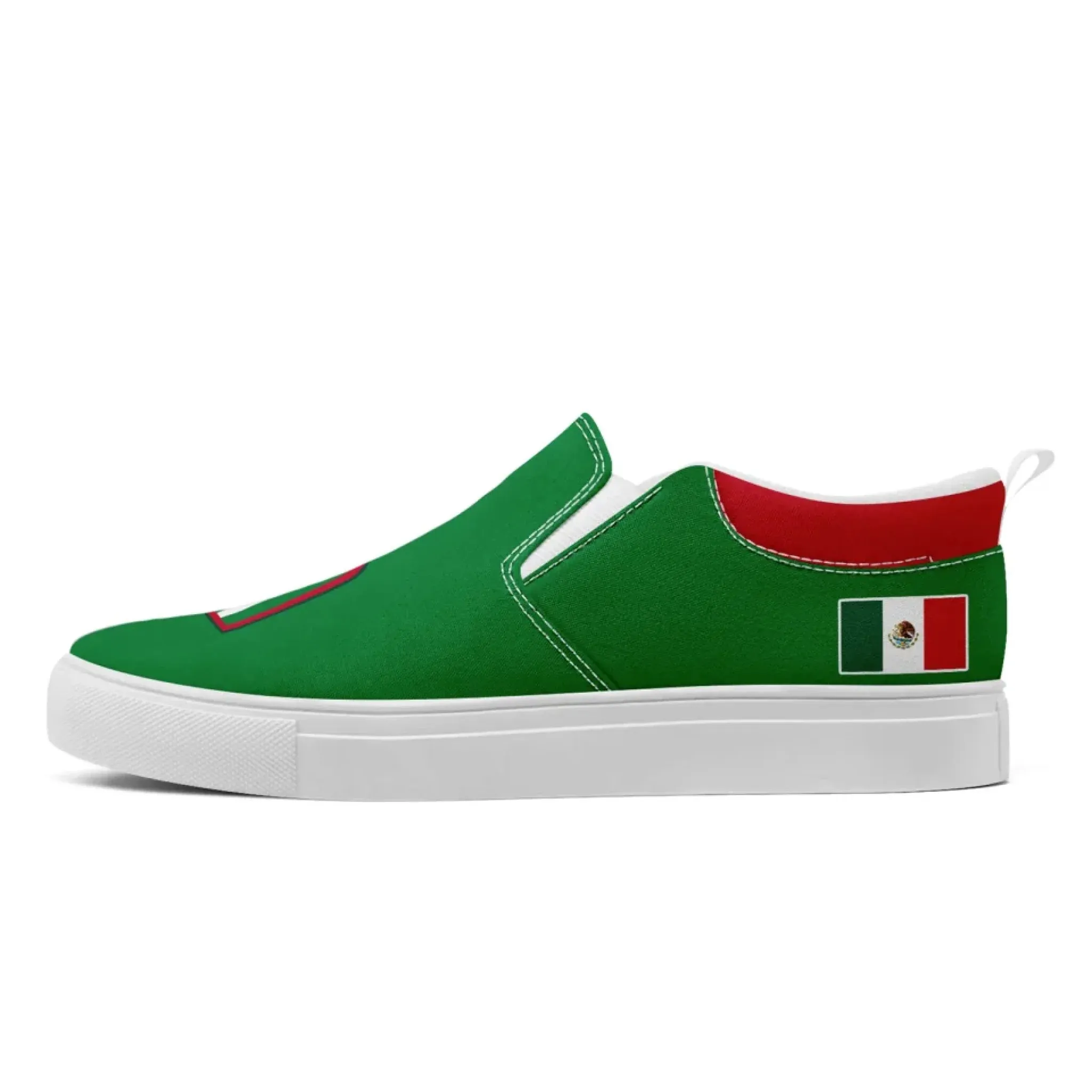 Personalized Mexico Flag Sneakers, Custom Patrotic Shoes, Stylish Slip On Shoes