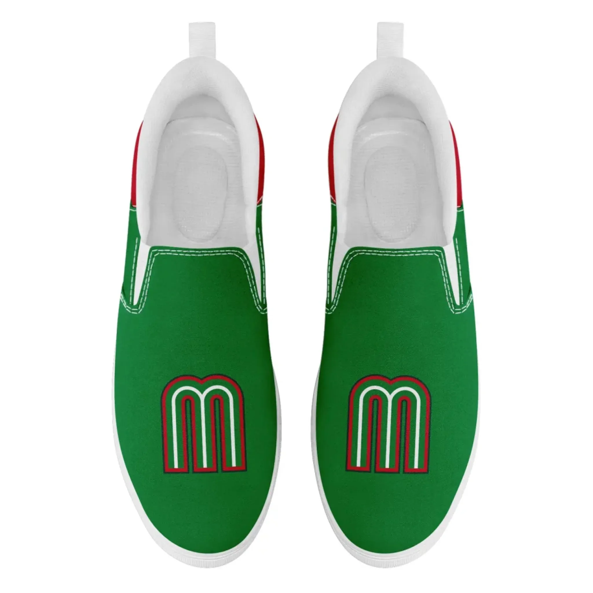 Personalized Mexico Flag Sneakers, Custom Patrotic Shoes, Stylish Slip On Shoes