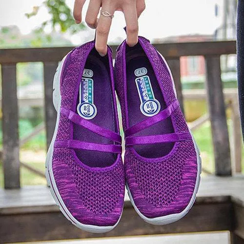 Pure Color Hollow Out Comfortable Flat Casual Shoes For Women
