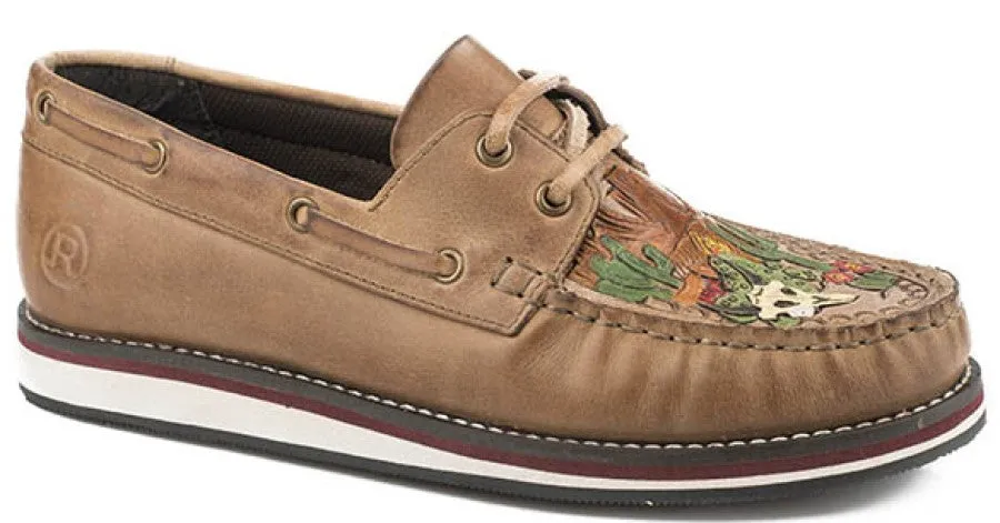 Roper Womens Desert Burnished Brown Leather Moccasin Style 09-021-0943-2138