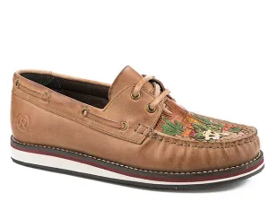 Roper Womens Desert Burnished Brown Leather Moccasin Style 09-021-0943-2138