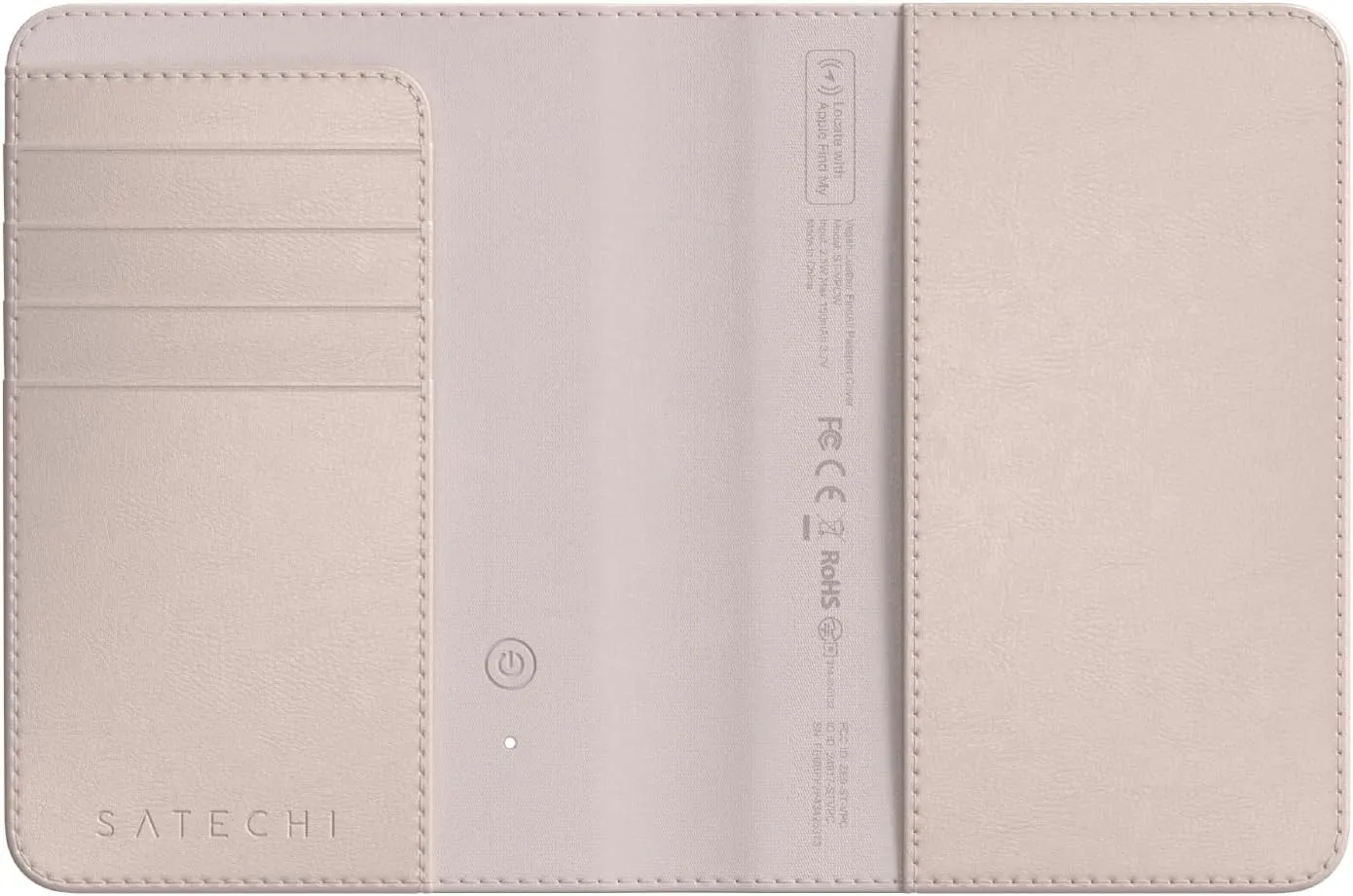 Satechi Passport Holder for Travel with Find My, Passport Cover with 4 Card Holder, Wireless Charging, and RFID protection ?C Travel Essential Vegan Leather Passport ?C Desert Rose