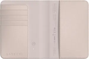 Satechi Passport Holder for Travel with Find My, Passport Cover with 4 Card Holder, Wireless Charging, and RFID protection ?C Travel Essential Vegan Leather Passport ?C Desert Rose