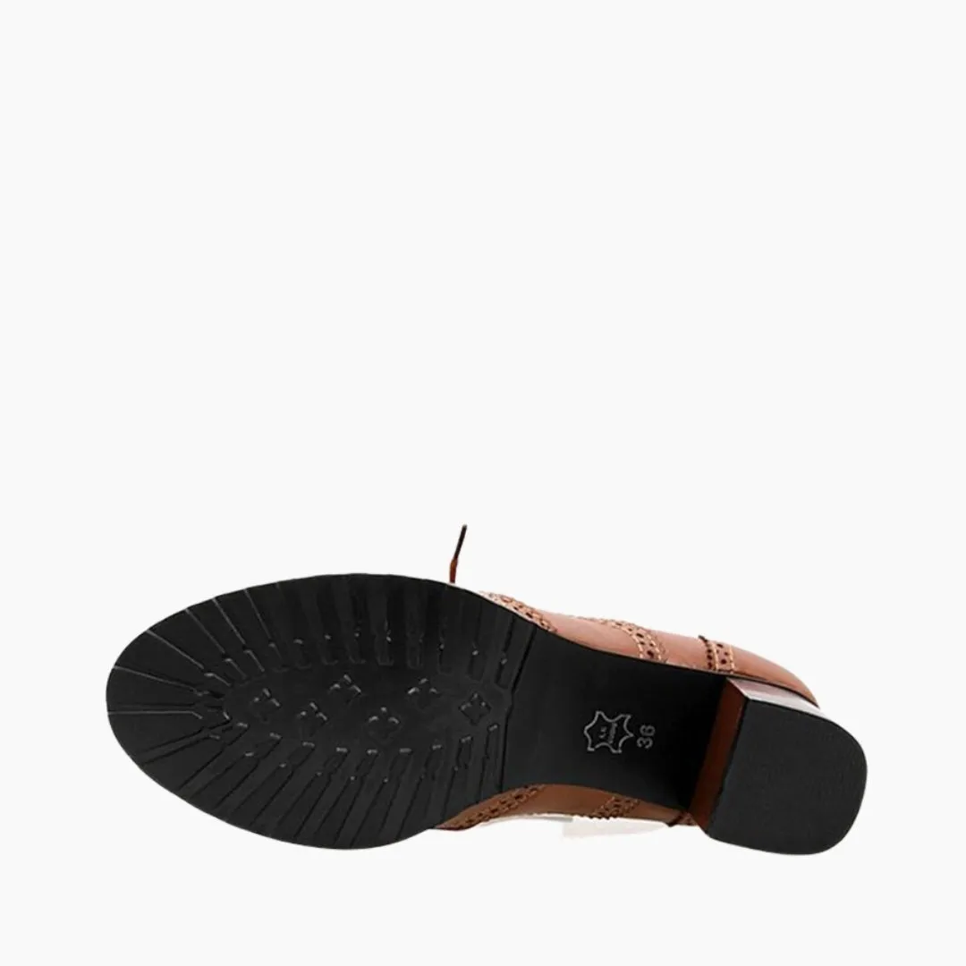 Square-Heel, Round-Toe: Brogue Shoes for Women