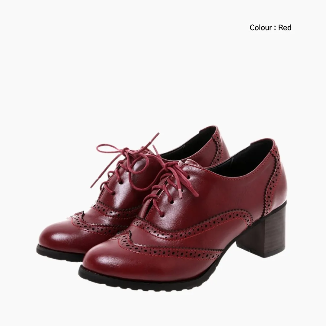 Square-Heel, Round-Toe: Brogue Shoes for Women