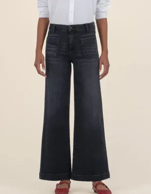 The Patch Pocket Wide Leg in Black Wash