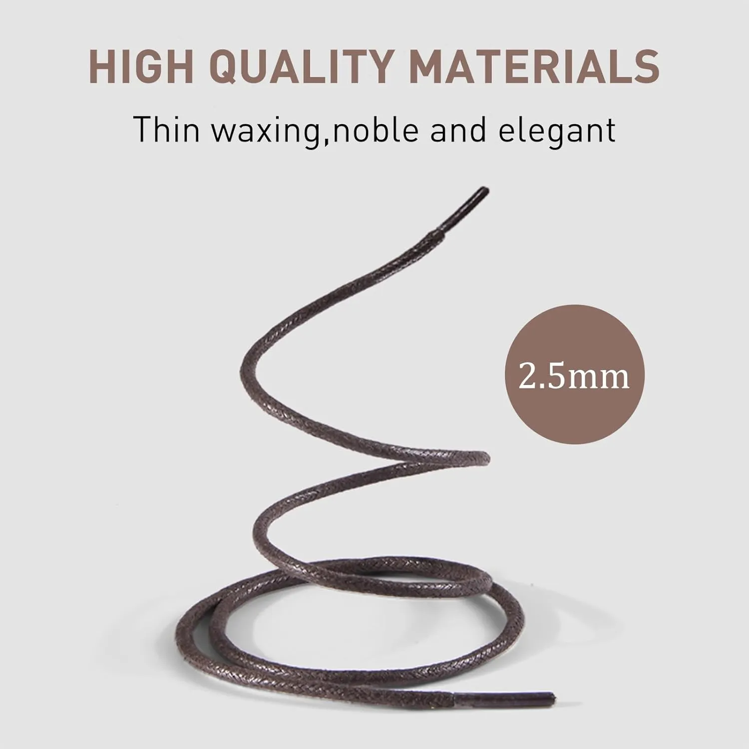Waxed Golf Shoe Laces for FootJoy Shoes, 3/32"(2.5mm) Oxford Thin Shoelaces Replacement Strings for Men Dress