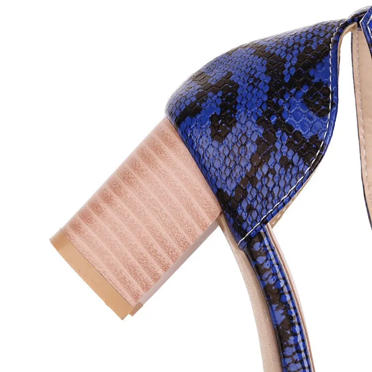Women's's Ankle Strap Printed Block Heels Sandals