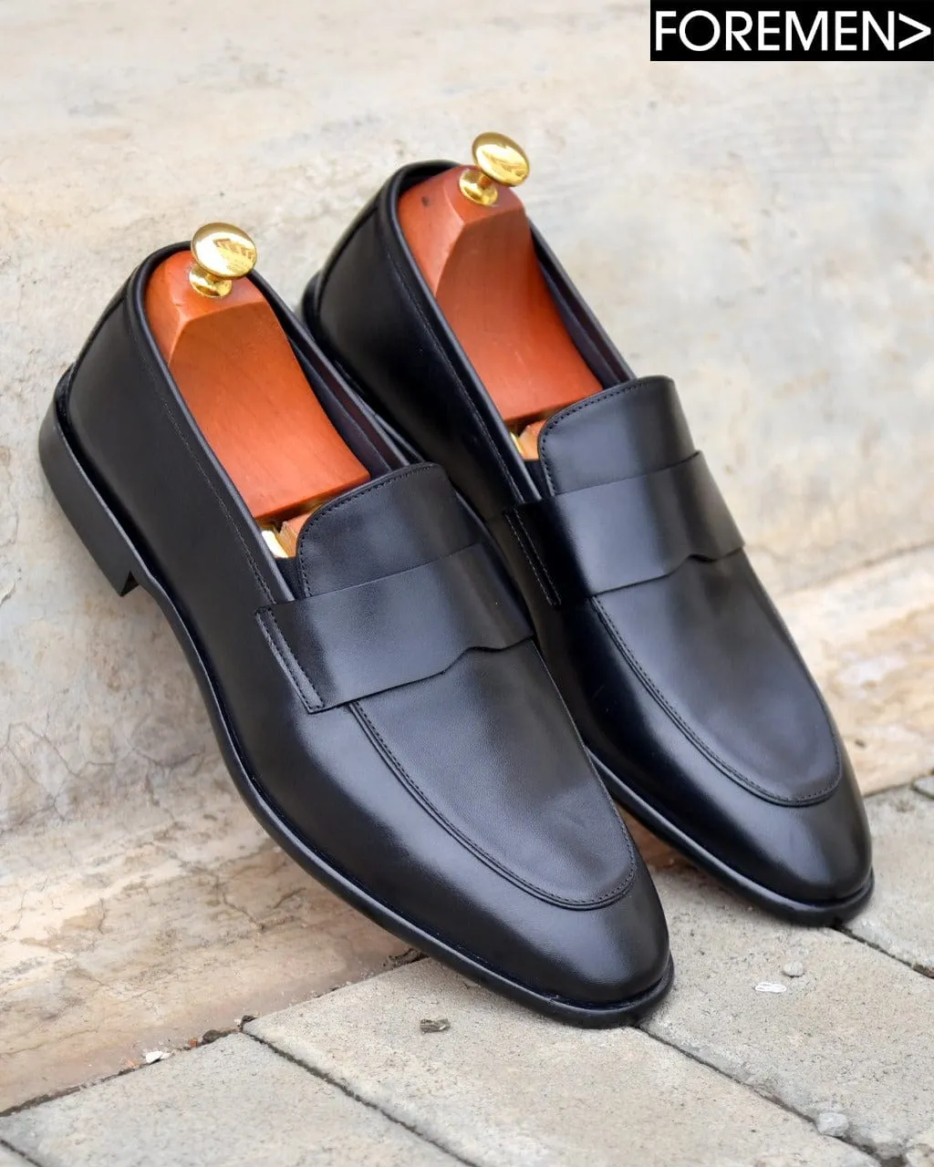 ZURICH | Black Leather Sole Loafers