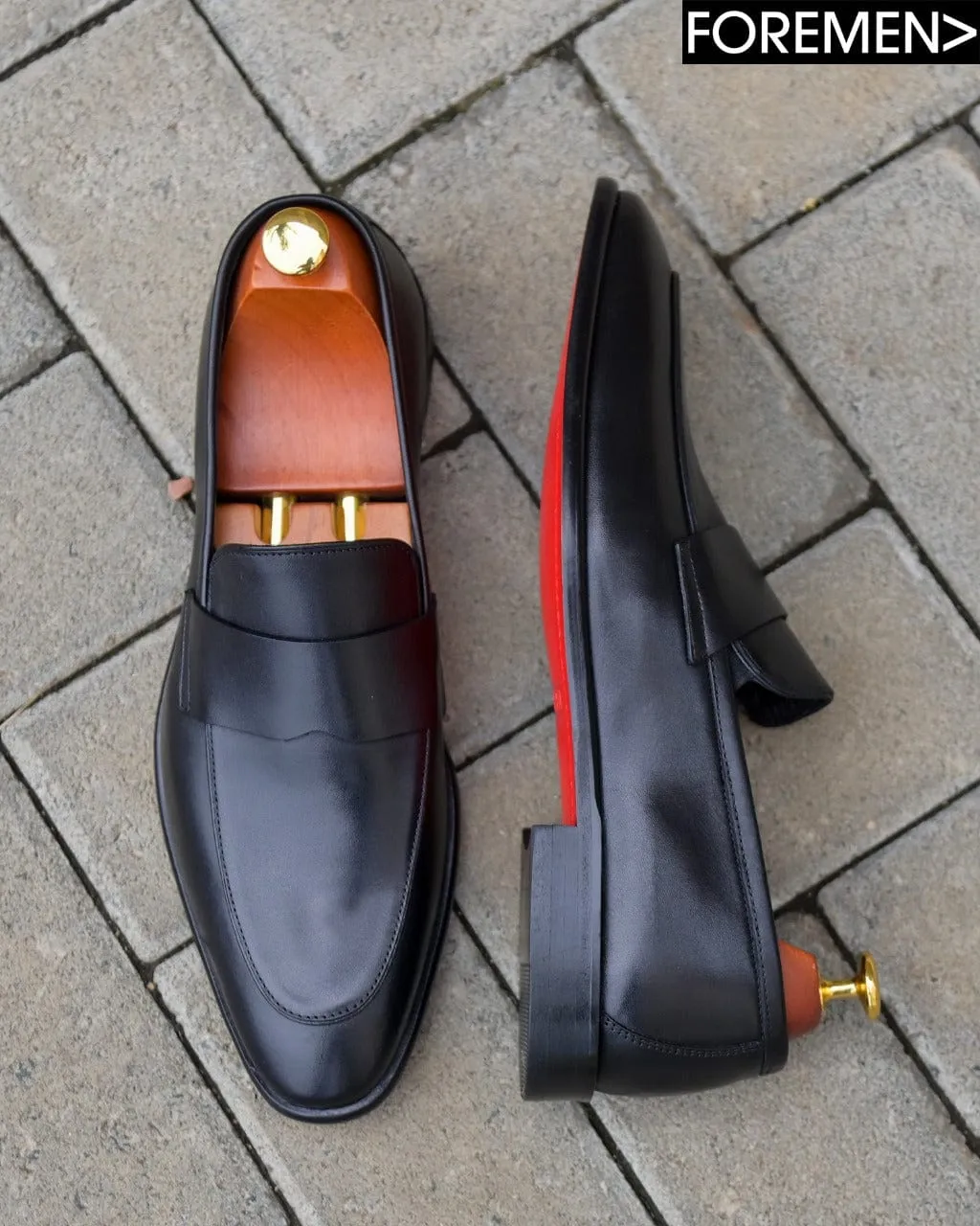 ZURICH | Black Leather Sole Loafers